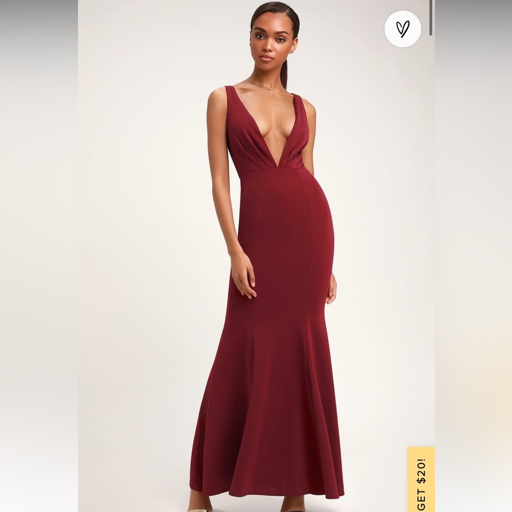 Lulus Adelina Burgundy Sleeveless Mermaid Maxi Dress NEW size Small